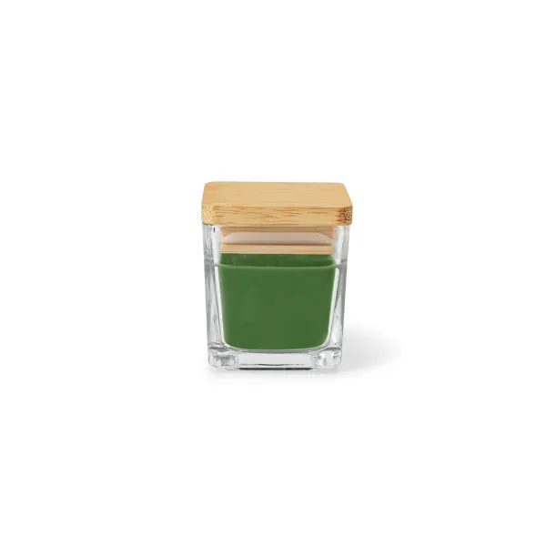 Vela aromática personalizada de 50 g em copo de vidro com tampa em bambu Vela aromática personalizada de 50 g em copo de vidro com tampa em bambu