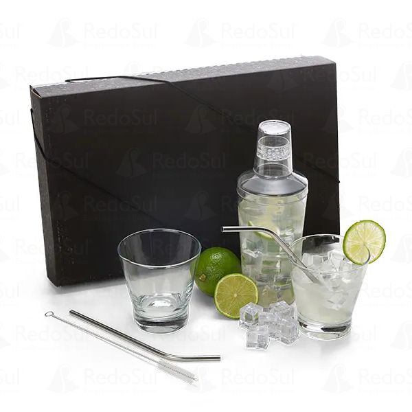 Kit para drinks com coqueteleira 6 peças