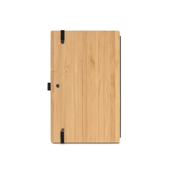 Caderno personalizado de bolso com capa de bambu e lombada em PET reciclado