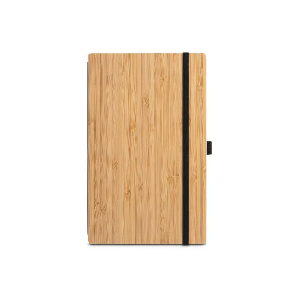 Caderno personalizado de bolso com capa de bambu e lombada em PET reciclado