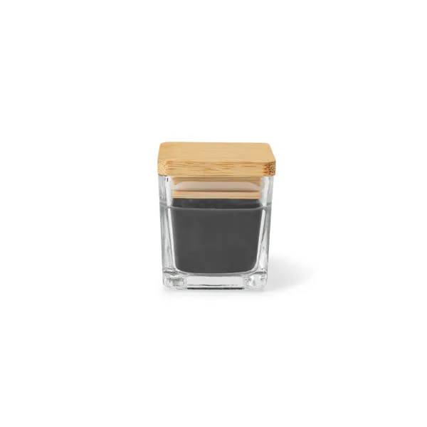 Vela aromática personalizada de 50 g em copo de vidro com tampa em bambu Vela aromática personalizada de 50 g em copo de vidro com tampa em bambu