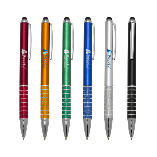 RD 198-Caneta Personalizada Plástica com Ponta Touch Screen