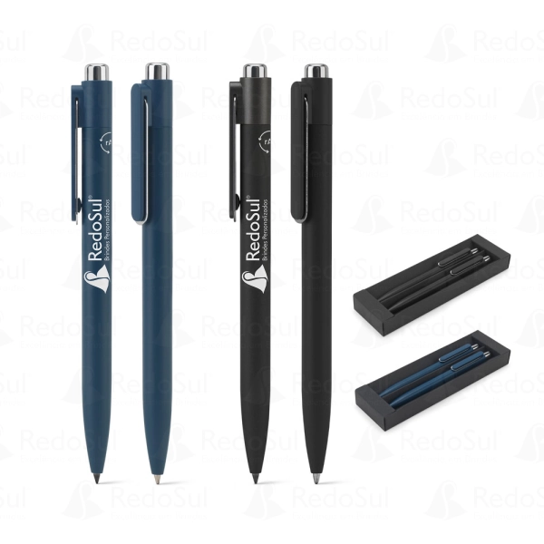 RD 51980-Conjunto de Canetas Personalizadas em alumínio reciclado