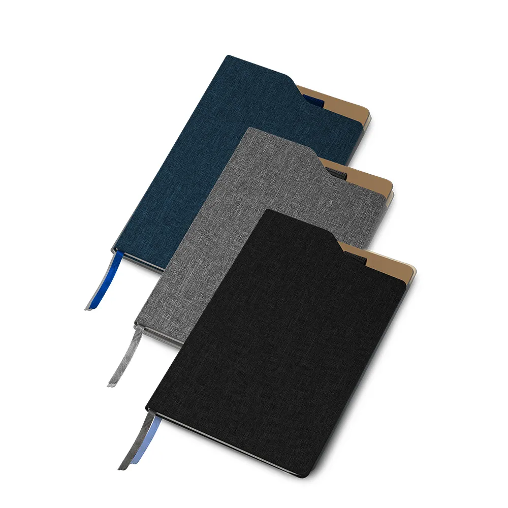 Caderno Personalizado com suporte para caneta 21 x 14 cm