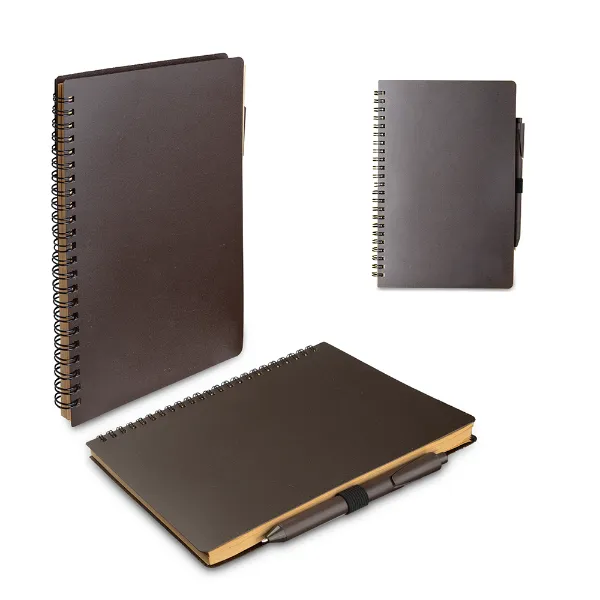 Caderno personalizado com capa produzida com grãos de café