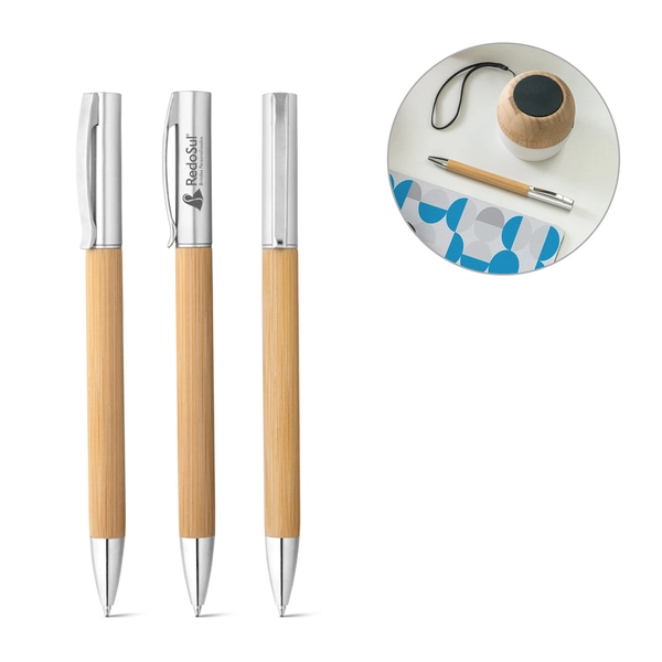 RD 91774-Caneta esferográfica personalizada em bambu