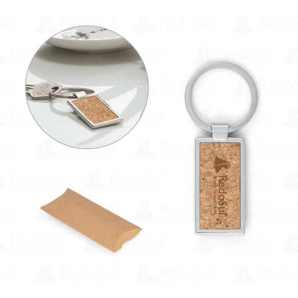 Chaveiro Personalizado em Metal e Cortiça