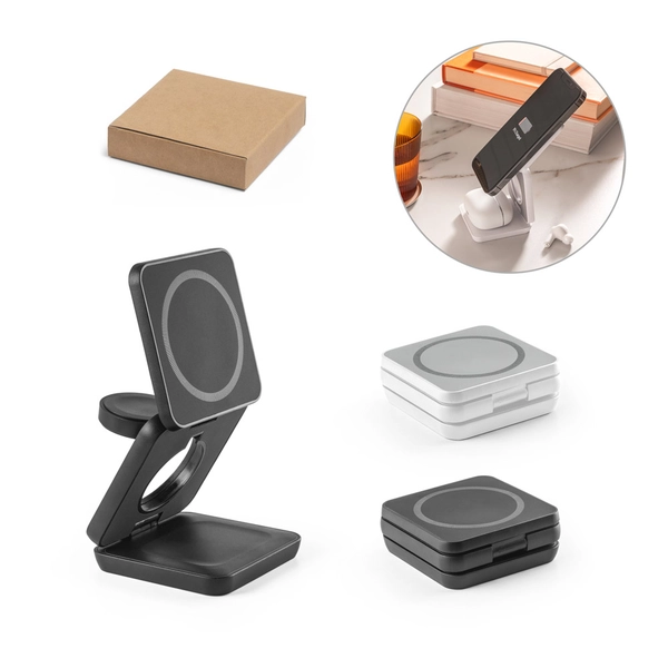 Carregador personalizado magnético wireless super rápido dobrável